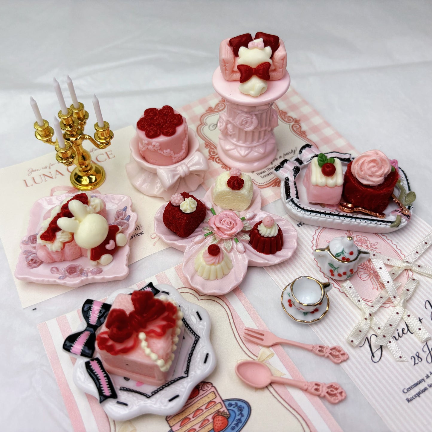 mini squishy sticky stress relief toys & plates set with cute styles and soft texture